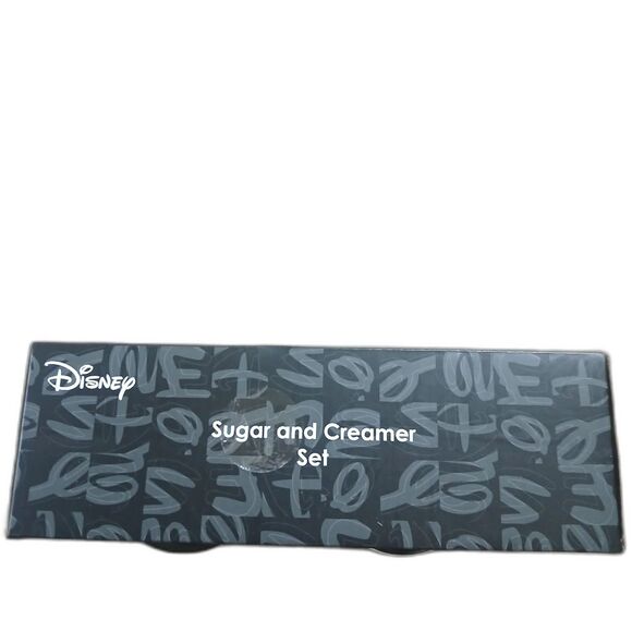 Disney & Zrike SKETCHBOOK Mickey Mouse Creamer & Sugar Bowl w Lid Box Set New - Picture 7 of 11